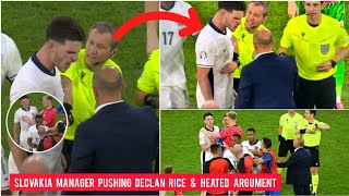 Declan Rice was pushed by Slovakias manager Declan Rice vs Calzona fight England vs Slovakia EURO [upl. by Erdnaxela]