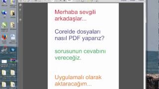 corelde sayfayı pdf yapma nasıl olur [upl. by Damal]