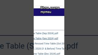 Mpmsu latest news  bhms exam timetable mpmsulatestnotification bhms [upl. by Aillemac]