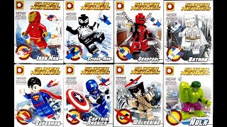 LEGO Avengers Justice League Marvel DC Minifigures knockoff DLP9050 [upl. by Raffo]