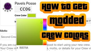 How To Get Modded Crew Colors in GTA 5 Online 2023 Tutorial [upl. by Gearhart]