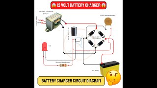 How to Make 12V Battery Charger Circuit Diagram  12 Volt Battery Charger [upl. by Biddie]