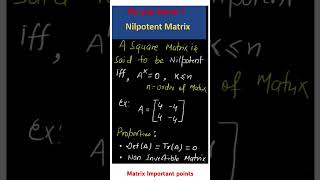 Nilpotent Matrix [upl. by Birch]