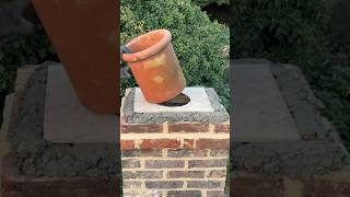 Lime mortar chimney stack rebuild with a reclaimed pot brickie derelict restoration [upl. by Ykciv269]