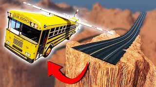 DRIVING A FLYING SCHOOL BUS OFF THE GRAND CANYON BeamNG Drive [upl. by Enilegna]