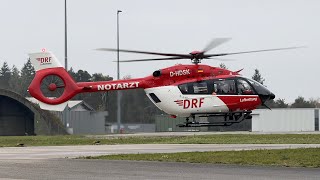 DRF Luftrettung  Start Airbus H145 Retrofit  DHDSK  Flughafen Karlsruhe  Baden Baden [upl. by Deeraf]