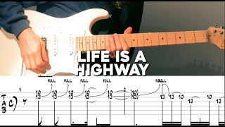 Life Is A Highway  Rascal Flatts  Guitar solo  Playthrough lesson with tab [upl. by Akiras]