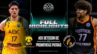 AEK BETSSON BC v Promitheas Patrasa  Full Game Highlights  BasketballCL 202324 [upl. by Towrey501]