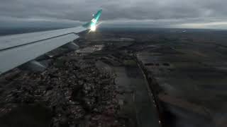 window seat Air Dolmiti EMB195 approach and landing at Munich airport [upl. by Eilujna]