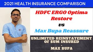 Max Bupa Reassure vs HDFC Ergo Optima Restore  Best Health Insurance  Max Bupa Health Insurance [upl. by Negriv]