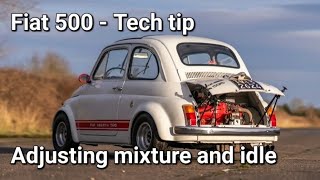 classic fiat 500 tech tips  adjusting idle speed and mixture [upl. by Serolod]