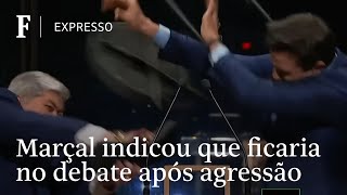 Marçal indicou que seguiria no debate após agressão e depois mudou de ideia [upl. by Neirrad422]