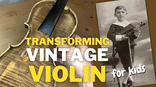 Is Antique Kids Violin Really Good Watch I Transform A 100YearOld Jacob Stainer Violin shorts [upl. by Eelyak199]