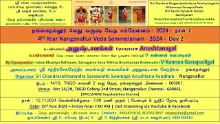 4thYear Nanganallur VedaSammelanam2024 Day2 Upanyasam on Anushtanagal By V Kannan Ganapadigal [upl. by Gavra]