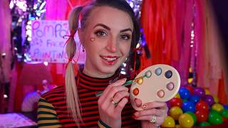 ASMR  PomPom Does Your Face Paint amp Clown Makeover [upl. by Ardnatal]