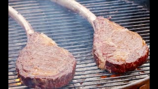 Andrew Zimmern Cooks Reverse Seared Tomahawk Steaks [upl. by Sybley]