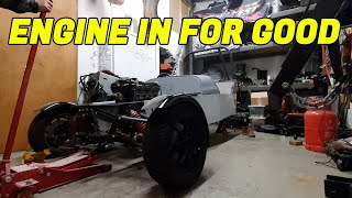 ENGINE FITTED Locost 7 Kit Car FULL BUILD  Episode 67  Project 7UP [upl. by Hsak]