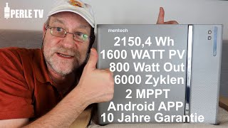 🔋 Mentech W2000 Smarter bis 6kwh skalierbarer Balkonkraftwerk Speicher KonstantampNulleinspeisung⚡️ [upl. by Ergener]