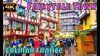 Colmar France Christmas Market 2022  4K Walk in Fairytale TownMost Beautiful Town in France [upl. by Ellita]