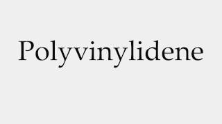 How to Pronounce Polyvinylidene [upl. by Llednil]