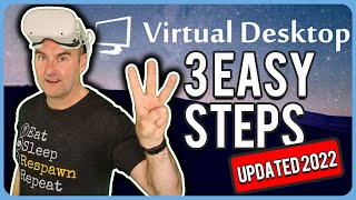 Virtual Desktop in 3 EASY Steps  Wireless PC VR on Quest 2 [upl. by Anairda]