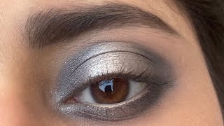 How to Do Silver Smokey Eyes Makeup [upl. by Anwahsed599]