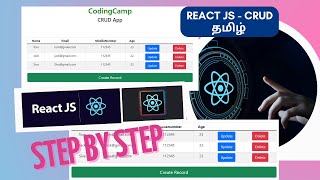 CRUD operations in ReactJS   React JS  Create  Edit  List  Delete Explained in Tamil [upl. by Wachtel]