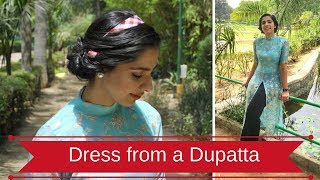 Old Dupatta into new Maxi Dress  New Style Kurti [upl. by Fiedler168]