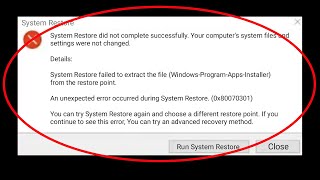 Fix System Restore Did Not Complete Successfully Your Computers System Files and Settings [upl. by Scrivings257]