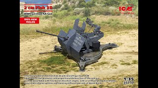 NEW ICM 135 20mm Flak cannon 35717 Kit review [upl. by Initirb507]