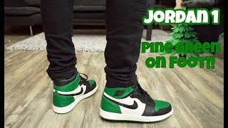 Jordan 1 Pine Green On Feet [upl. by Schrader396]