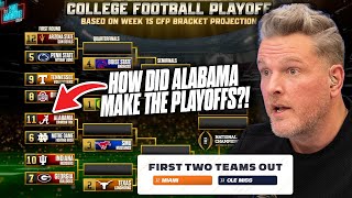 Alabama Sneaks Into The College Football Playoffs Miami amp Ole Miss Left Out  Pat McAfee Show [upl. by Nylasej]