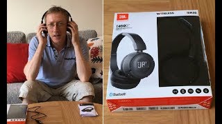 JBL T450BT Bluetooth Wireless Headphones Review  How to Connect to Smartphone Laptop TV [upl. by Micaela]