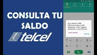 Como saber el SALDO y datos restantes en TELCEL [upl. by Dnomar750]