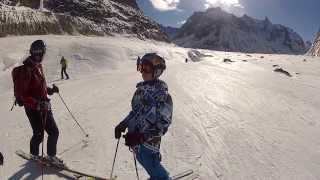 Aiguille du Midi  Mont Blanc  Chamonix Vallée blanche ski offpiste with GoPro HD cam [upl. by Nohsad586]