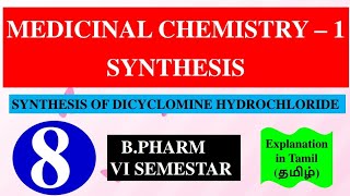 SYNTHESIS OF DICYCLOMINE HYDROCHLORIDE  MEDICINAL CHEMISTRY  1  B PHARM 4TH SEMESTER [upl. by Trebmal]