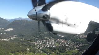 Landing in Lugano on an Etihad Regional Saab 2000 [upl. by Hoon31]