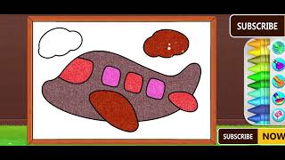 How to Airplane Drawing  Airplane Draw and color [upl. by Lundt]