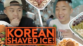 KOREAN SHAVED SNOW DESSERT PatbingsuShaved Ice  Fung Bros Food [upl. by Kristen]