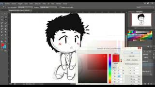 tutorial para combinar foto con dibujo chibi fácil y rápido photoshop [upl. by Demahum]