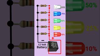 12V Battery Charging Level Indicator Circuit shorts viral diy [upl. by Clance]