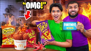 We Survived Eating Only SPICY FOODS While Playing Fortnite [upl. by Selda]