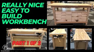 Really Nice Easy To Build Woodworking Workbench Part 1 [upl. by Nivle]