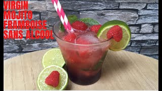 COCKTAIL VIRGIN MOJITO FRAMBOISES SANS ALCOOL [upl. by Atteinotna]