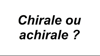 Molécule chirale ou achirale [upl. by Genie]