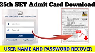 WB SET Admit Card download pdf  how to Download west bengal SET Admit Card [upl. by Kask296]