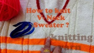 Introduction to V neck sweater HindiHow to knit V neck sweater [upl. by Ennobe536]