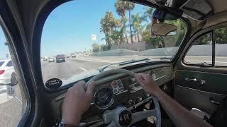 Driving log 1958 VW Bug drove CA 55 Fwy to Anaheim [upl. by Icyac]