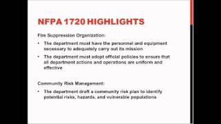 NFPA Standard Snapshot 1720 [upl. by Anawahs]