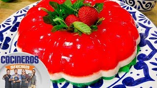 Receta Gelatina tricolor  Cocineros Mexicanos [upl. by Ergener]